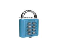 SFCNCVBTBX Candado de combinación 4 dígitos con botón pulsador, varios colores, código equipaje, accesorios viaje candado(Blu)