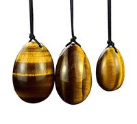Sfera di cristallo 3 pezzi Occhio di tigre naturale Gemstone Yoni Eggs Esercizio di Kegel Guarigione Reiki Muscoli del pavimento pelvico-TS_set