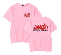 Sfera Ebbasta Merch - Camiseta de manga corta estampada para hombre y mujer, ropa para fanáticos del verano, rosa, M