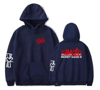 Sfera Ebbasta Merch - Sudadera con capucha y estampado clásico de manga larga para fanáticos, trajes casuales para hombres y mujeres, azul marino, 3XL