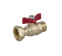Sferaco Grifo Contador - Tuerca giratoria - Palanca de mariposa roja - FM 1/2"-1/2" Categoría Válvula y Grifo Latón