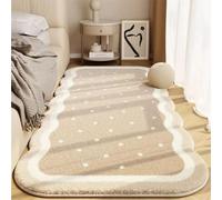 SFgFGfcghC Alfombra de Dormitorio Principal de imitación Cachemira Color Crema con Forma Irregular, Lavable a máquina,a,80 * 160cm