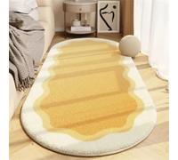 SFgFGfcghC Alfombra de Dormitorio Principal de imitación Cachemira Color Crema con Forma Irregular, Lavable a máquina,d,80 * 160cm