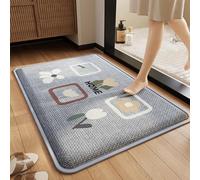 SFgFGfcghC Alfombrilla de baño Tejida de Lino con Esponja Espesa, Absorbente de Agua, Alfombrilla Antideslizante para los pies, de Secado rápido y Resistente a Las Manchas para baños,60 * 90cm