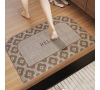 SFgFGfcghC Alfombrilla de baño Tejida de Lino con Esponja Espesa, Absorbente de Agua, Alfombrilla Antideslizante para los pies, de Secado rápido y Resistente a Las Manchas para baños,80 * 120cm