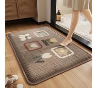 SFgFGfcghC Alfombrilla de baño Tejida de Lino con Esponja Espesa, Absorbente de Agua, Alfombrilla Antideslizante para los pies, de Secado rápido y Resistente a Las Manchas para baños,50 * 80cm