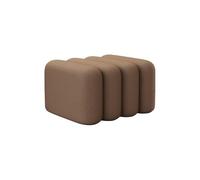 SFJATTA Banco para el pie de Cama Lana de Cordero, Banco tapizado para recibidor con diseño Moderno de Ondas, Blanco Crema para Dormitorio, Zapatero Estilo Teclas de Piano(Brown,40 * 37 * 36cm)