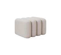 SFJATTA Banco para el pie de Cama Lana de Cordero, Banco tapizado para recibidor con diseño Moderno de Ondas, Blanco Crema para Dormitorio, Zapatero Estilo Teclas de Piano(Wit,40 * 37 * 36cm)