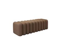 SFJATTA Banco para el pie de Cama Lana de Cordero, Banco tapizado para recibidor con diseño Moderno de Ondas, Blanco Crema para Dormitorio, Zapatero Estilo Teclas de Piano(Brown,120 * 37 * 36cm)