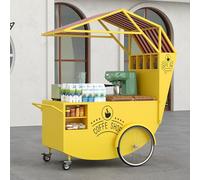 SFJATTA Carro de ventas portátil con toldo, carro de café móvil con 2 ruedas con freno, para mercados de agricultores, comida callejera y eventos(Giallo)