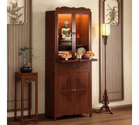 SFJATTA Mesa de Altar con Mueble de Almacenamiento, Mesa de Altar de meditación de bambú, para Salas de Estar, santuarios, templos para Incienso y oración(68 * 33 * 170cm)