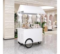 SFJATTA Puesto de exhibición móvil con toldo, carrito para venta de alimentos, puesto portátil para exposición de comida, para eventos al aire libre, comida callejera y mercados(Wit)