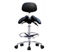 SFKLYU Taburete con Silla De Montar, Silla Rodante con Respaldo, Taburete Ergonómico con Silla De Montar, Altura Ajustable con Reposapiés para El Hogar, Oficina, Salón Dental Y Tienda,L