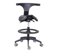 SFKLYU Taburete Ergonómico con Asiento Dividido, Silla Médica y Dental Ajustable, Taburete para Dentistas y Médicos, Respaldo Inclinable, Asiento Giratorio, con Ruedas,A2,560~700mm