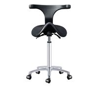 SFKLYU Taburete Ergonómico Tipo Silla de Montar con Respaldo y Reposapiés, Hidráulico, Giratorio y Ajustable, Silla de Bar Sin Brazos en Cuero PU,A1,52~72CM