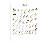 SFNGXXAG Montessori Tools Poster Educational Wall-Art for Nursery Playroom Canvas Print Toddler Learning Decor(Framed,16x24inch(40x60cm))
