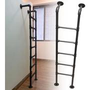 SFNIOKFG Escalera de Metal Negra para Cama Alta, Escalera de Emergencia para Montaje en Pared, Antideslizante, para Subir al ático, para Subir al sótano, casa de 2 Pisos, 100-300 cm de altu