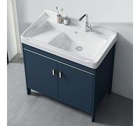 SFNIOKFG Fregadero para Lavandería con Gabinete, Estación de Lavado de Manos Independiente de Cerámica para Habitación, Garaje, Sótano, Exterior e Interior, Contemporáneo (Size : 61 * 48 *