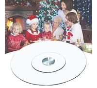 SFNIOKFG Plato Giratorio De Vidrio De Cocina De 60 Cm, Bandeja De Servicio De Bandeja Giratoria Transparente, Bandeja Giratoria Redonda Antideslizante, Giratorio Suave De 360 ° (Tamaño: 80