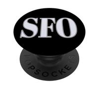 SFO San Francisco California Airport Código Minimalista PopSockets PopGrip Adhesivo