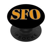 SFO San Francisco California Airport Código Minimalista PopSockets PopGrip Adhesivo