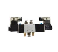 SFOCQVISH Placa de colector de Bloque de válvula solenoide neumática de Aire de 5 vías con Cierre Central, CA 220 V, CC 24 V(4v330c-10 Ac220v,with 6mm)