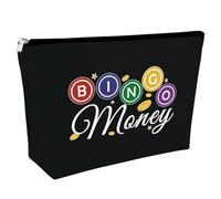 Sfodiary Bingo Game Lover Gift Bingo Money Makeup Bag Casino Lovers Gift for Women Cosmetic Bag Bingo Player Gift Casino Gambling Gift, Bolsa de maquillaje Black-bingo Lover Gifts
