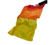SFOIKVG Abanico Danza del Vientre Par/2 uds. De velos for abanicos de Danza del Vientre, Accesorios Largos for práctica con gradiente Color Fuego (1L + 1R), 3 tamaños para Bailarines(Color 2,150CM)