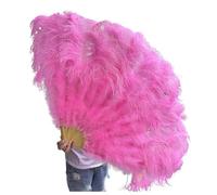 SFOIKVG Abanico Plumas 1/2 piezas de abanico plumas colores más 13 huesos plegable accesorios for actuaciones en escenario para Bailar(Dark Pink,130CM 1PCS)