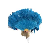 SFOIKVG Abanico Plumas 1/2 piezas de abanico plumas colores más 13 huesos plegable accesorios for actuaciones en escenario para Bailar(Blue01,100CM 1PCS)