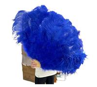 SFOIKVG Abanico Plumas 1/2 piezas de abanico plumas colores más 13 huesos plegable accesorios for actuaciones en escenario para Bailar(Deep Blue,130CM 1PCS)