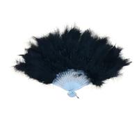 SFOIKVG Abanico Plumas 1 Uds. Abanico de plumas y esponjoso for mujer, vestido elegante mano for boda, abanico chino, plegable para Bailar(Color-B)