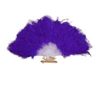 SFOIKVG Abanico Plumas 1 Uds. Abanico de plumas y esponjoso for mujer, vestido elegante mano for boda, abanico chino, plegable para Bailar(Color-F)