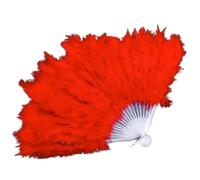 SFOIKVG Abanico Plumas Abanico de plumas for boda, abanicos no plegables mano for sesión fotos, accesorio decoración del hogar para Bailar(Red)