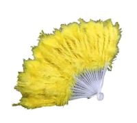 SFOIKVG Abanico Plumas Abanico de plumas for boda, abanicos no plegables mano for sesión fotos, accesorio decoración del hogar para Bailar(Yellow)