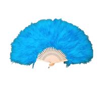 SFOIKVG Abanico Plumas Abanico de plumas plegable, abanico hadas mano, adornos for el hogar para Bailar(Blue,B 25 pieces)