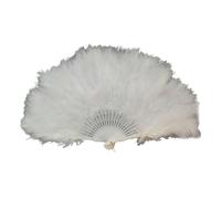 SFOIKVG Abanico Plumas Abanico de plumas plegable, abanico hadas mano, adornos for el hogar para Bailar(White,A 21 pieces)