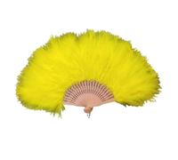 SFOIKVG Abanico Plumas Abanico de plumas plegable, abanico hadas mano, adornos for el hogar para Bailar(Yellow,A 21 pieces)