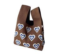 SFOIKVG Bolsos de punto Bolso de mano informal con nudo flores y corazón, bolso tejido, compras para Vacaciones Diarias(Style 07)