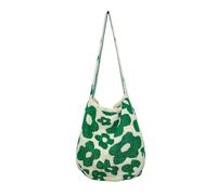 SFOIKVG Bolsos de punto Bolsos cruzados de gran capacidad, bolsos hombro, mano tejidos a crochet con flores para Vacaciones Diarias(Green)