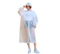 SFOIKVG Chubasquero impermeable 4 chubasqueros impermeables con capucha for hombre y mujer para Exteriores(White)