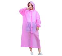 SFOIKVG Chubasquero impermeable 4 chubasqueros impermeables con capucha for hombre y mujer para Exteriores(Pink)