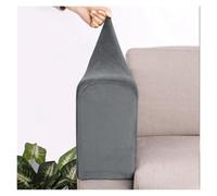 SFOIKVG Funda Reposabrazos Sofa 2pcs Silver Fox Velvet Elastic Sofa Armrest Gloves Thickened Non-Slip Home Fabric Protection Cover Simple Covers For para sofá(Dark Grey)