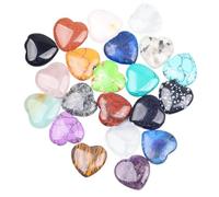 SFOIKVG Piedras Decorativas 10/20/30 Uds. Piedra en Forma de corazón 20MM Piedras curativas espécimen Grava Mineral Irregular for decoración del jardín hogar para Jardín(Mix 20 pcs)