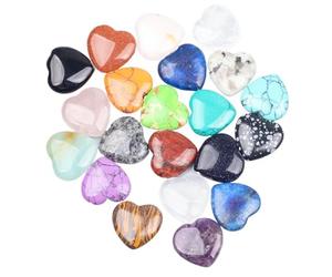 SFOIKVG Piedras Decorativas 10/20/30 Uds. Piedra en Forma de corazón 20MM Piedras curativas espécimen Grava Mineral Irregular for decoración del jardín hogar para Jardín(Mix 20 pcs)