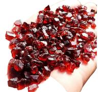 SFOIKVG Piedras Decorativas Granate Rojo caído Cristal de Cuarzo Grava energía curativa espécimen Mineral en Bruto decoración del hogar jardín para Jardín(50g)