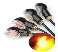SFONIA 4pcs Intermitentes Indicadores de Motocicleta Mini Luces de Señal de Vuelta 12V Universal Impermeable para Moto Scooter Quad Cruiser Off Road