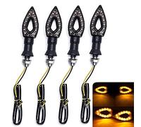SFONIA 4pcs Intermitentes Moto 12 LED Indicadores Flecha Luces de Señal de Giro 12V Impermeable Universal para Moto Scooter Quad Cruiser Off Road