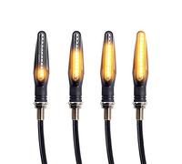 SFONIA 4pcs Intermitentes Moto 12 LED Indicadores Fluido Flecha Luces de Señal de Giro 12V Impermeable Universal para Motocicleta Scooter Quad Cruiser Off Road