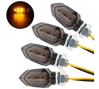 SFONIA 4PCS Intermitentes Moto Homologados ECE R50, Mini Indicadores Universal para Motocicletas de 12V, Luces de Señal de Giro Ámbar, Impermeables IP65, Compatible con Rosca M8